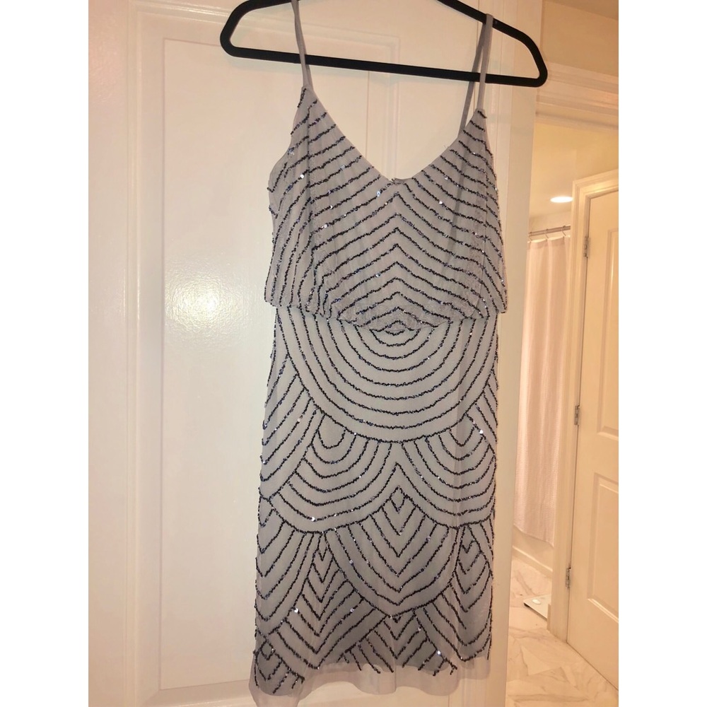 Adrianna Papell Blue/Grey Dress Size 6